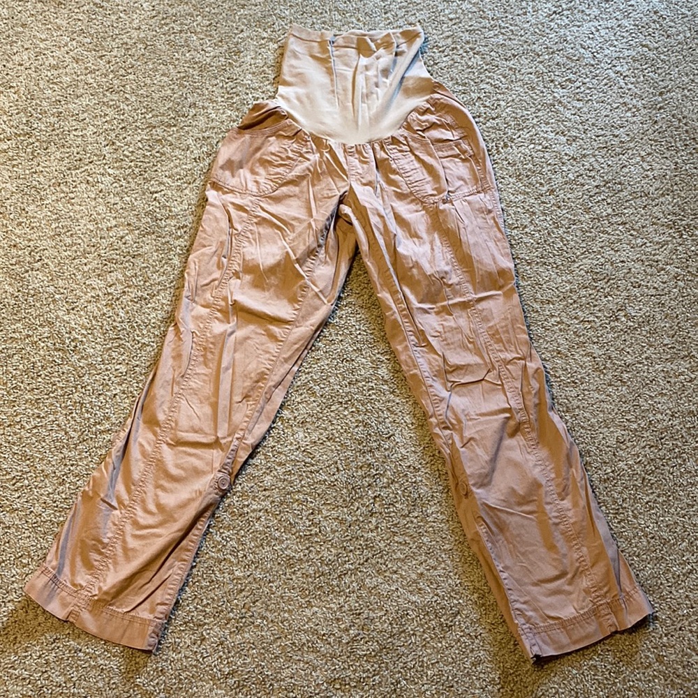 Khaki pants that convert to capris maternity